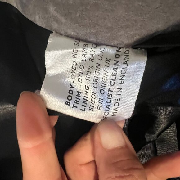 VINTAGE PENNY LANE  LAMB SUEDE FUR TRIM COAT SZ M MEDIUM MADE IN ENGLAND - Picture 5 of 5